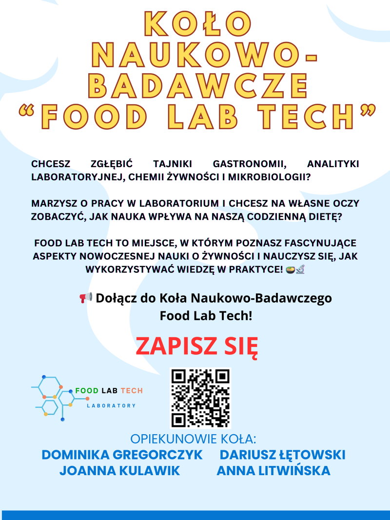 Zapraszamy do udziału w kole „Food Lab Tech”