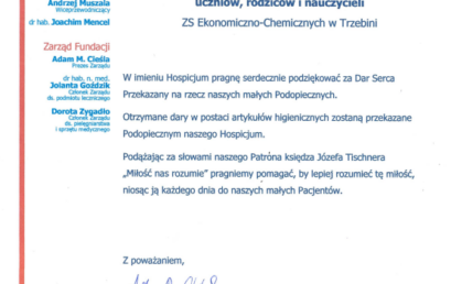 Podziękowania dla społeczności ZSECH