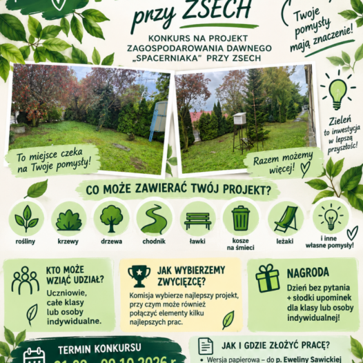 ZIELONA PRZESTRZEŃ PRZY ZSECH – ZAPROJEKTUJ JĄ RAZEM Z NAMI! 
