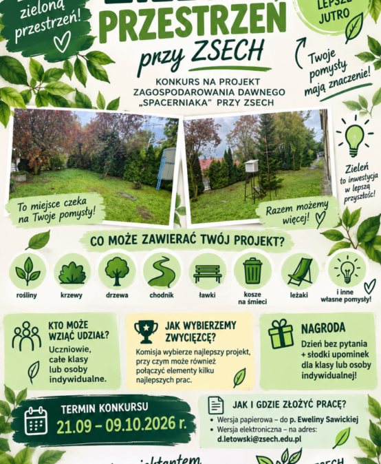 ZIELONA PRZESTRZEŃ PRZY ZSECH – ZAPROJEKTUJ JĄ RAZEM Z NAMI! 
